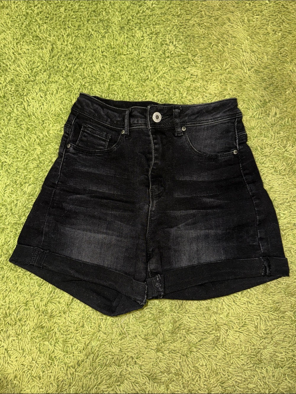 NVGTN High-Waist Black Denim Shorts